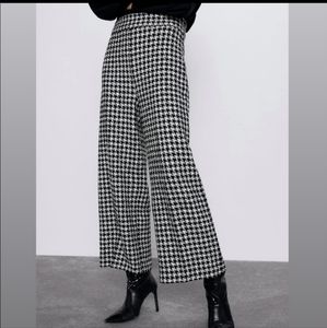 Zara Hounstooth Crop Pants